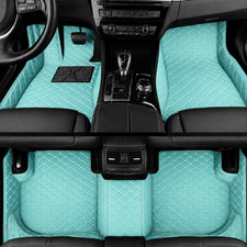 All Weather Custom Fit Car Floor Liners Light Blue Beige Stitching Floor Mats All Weather Custom Fit Car Floor Liners Light Blue Beige Stitching Floor Mats
