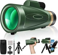 Monocular Telescope 12X60 HD High Power with Smartphone Adapter Tripod,Larger...