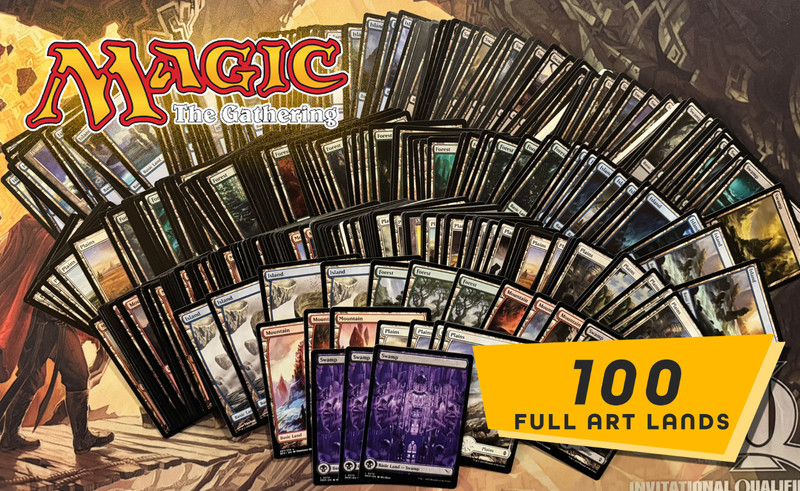 100 FULL ART Basic Lands + Bonus Foil Lands (20 Each Color) Magic the Gathering!