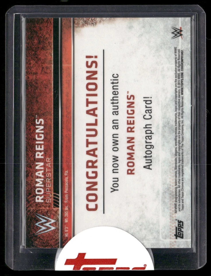 2015 Topps Chrome WWE #NNO Roman Reigns Autographs - Image 2 of 2