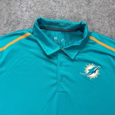Miami Dolphins Nike Performance Polo Shirt Men XL Blue DRI-FIT Short Sleeve b94