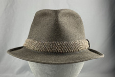 Vintage Borsalino "Grand Prix Paris 1900" Fedora Hat Made In Italy Gray Sz 7 1/4