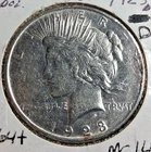 1923-D Peace Silver Dollar AU Details