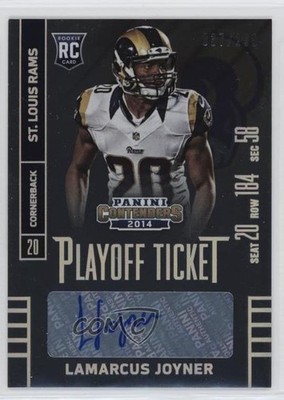 2014 Contenders Playoff Ticket Lamarcus Joyner (Seat Row Sec) Rookie Auto RC 7eo