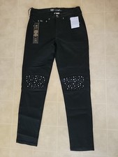 Women's DG2 Diane Gilman Knee studs ankle pants Jeans 2P NEW