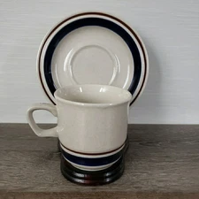 Yamaka Contemporary CHATEAU Saucer Plate & Coffee Cup 8oz Cobalt Blue Japan