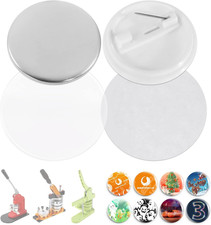 200 Sets 32Mm / 1.26 in Approx. 1-1/4 Inch Button Maker Supplies, Fix-Pined Pl