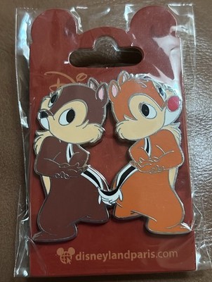 Disney Disneyland Paris DLP Chip and Dale Back to Back Pin