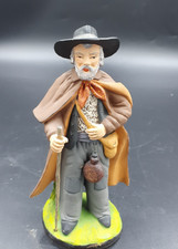 Unusual Ceramic Figure of old man with cape/shepherd 16cm