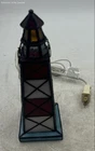 Vintage Decorative Tiffany Style Stained Glass Electric Lighthouse Accent Lamp