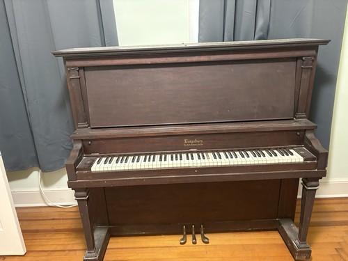 Kingsbury Upright Piano 88 Keys 3 Pedals Brown Mahogany Finish