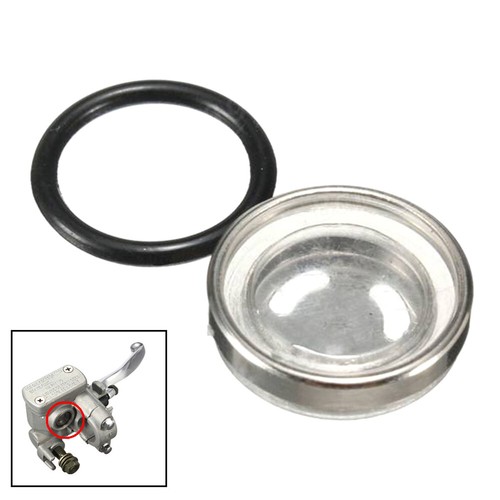 2X Motorcycle Brake Master Cylinder Reservoir One Sight Glass Lens Gasket Parts - Picture 2 of 10