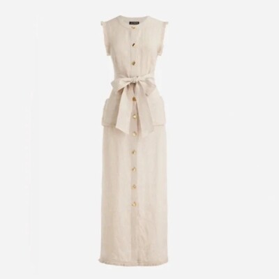 j crew linen shirt dress Relaxed-fit Linen Shirt-dress For Women