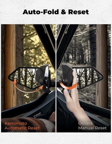 UTV X3 Side Mirrors Spring Back Feature for 2017-2025 Can Am Maverick X3& X3 Max - Bild 2 von 8