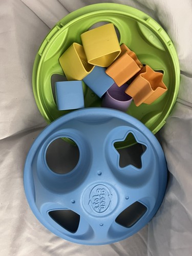 Green Toys Blue & Green Shape Sorter w/ 8 Blocks Square Circle Star Triangle #23