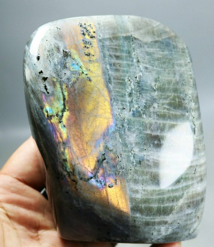 Pietra di Labradorite Naturale 1,96 libbre Cristallo di Quarzo Pietra di Palma Esemplare Minerale - Foto 8 di 11
