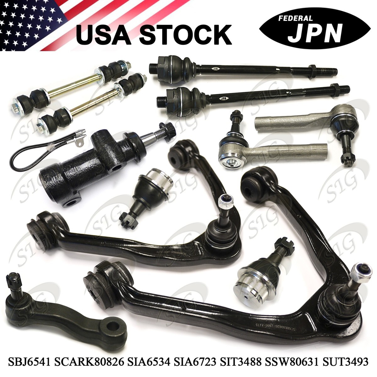 AM Autoparts 12pc Front & Rear Steering Suspension Kit For 1998-2003 Honda Accord Acura CL TL