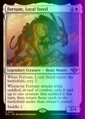 MTG Fortune, Loyal Steed (12/441) Outlaws of Thunder Junction LP FOIL