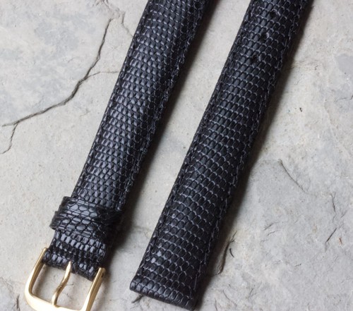 Long fully stitched Genuine Grand Lizard 18mm vintage watch band Made in Europe - Bild 4 von 4