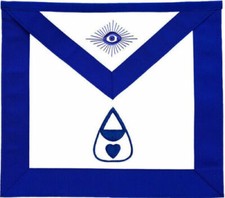 MASONIC HAND EMBROIDERED BLUE LODGE OFFICER APRON - ALMONER