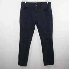 Levis 511 Slim Fit Jeans Men's Size 38x32 Black Distressed Denim Stretch