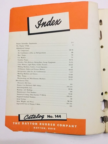 Vintage Dayton V Belts Auto Parts Catalog Book 144 - Picture 2 of 8