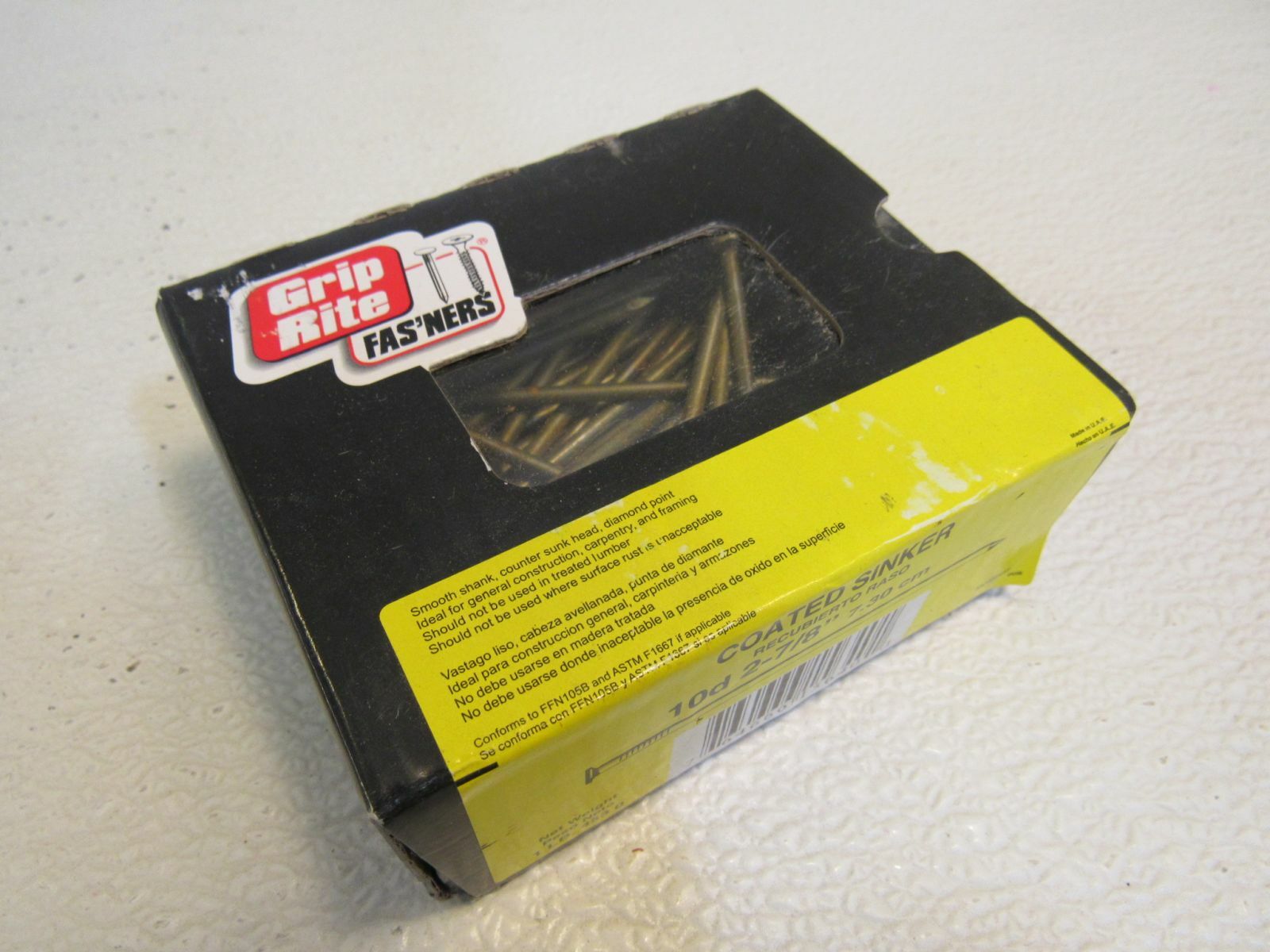 Grip Rite Box Of Nails Coated Sinker 10d 2-7/8-in 7.30-cm Steel