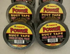 Lot of 4 Rolls Power Duct Contractor Tape 2" x 12 Yards - 17 Mil Thick Black