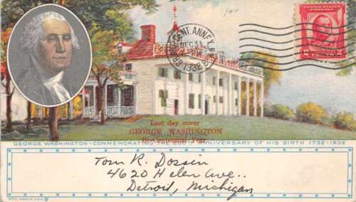 Mount Vernon Virginia George Washington Bicentennial Vintage Blotter AA99808