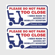 Disabled Parking Access Mobility Scooter Car Window Sticker Notice Waterproof