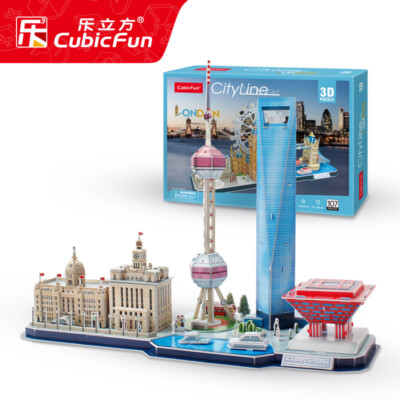 CubicFun Shanghai City Skyline Building 3D Puzzle Construction Bricks Set Toys