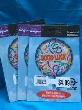 Set Of 3 New GOOD LUCK Celebration Party Mylar Balloons New In Package