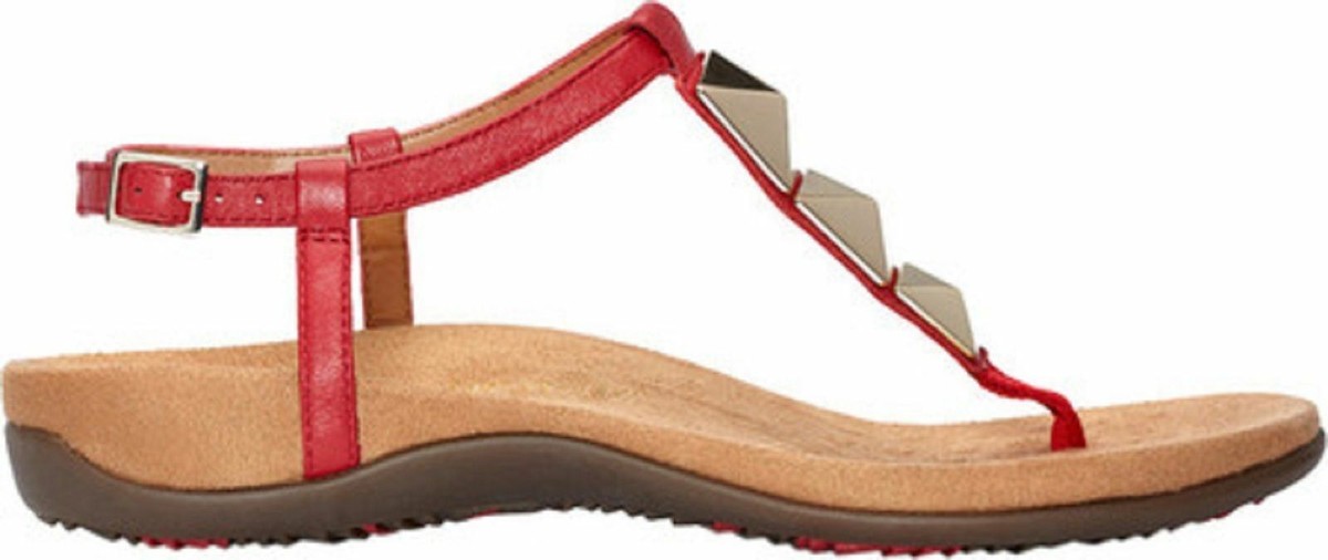 VIONIC Women's REST NALA Leather Thong Sandals RED 6 M NIB
