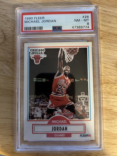 PSA 8 - 1990 FLEER #26 MICHAEL JORDAN - Chicago Bulls - NM - MT