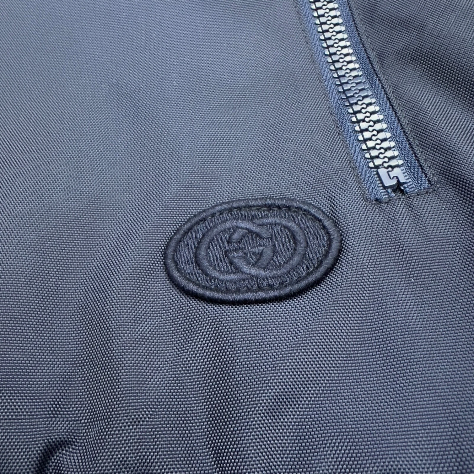 Giacca Gucci GG nylon tela pannello zip taglia 48