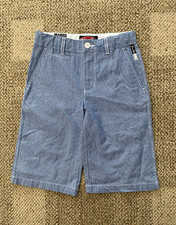 Mambo Long Shorts Blue White Stripe Adjustable Waist COTTON Boys Youth 8