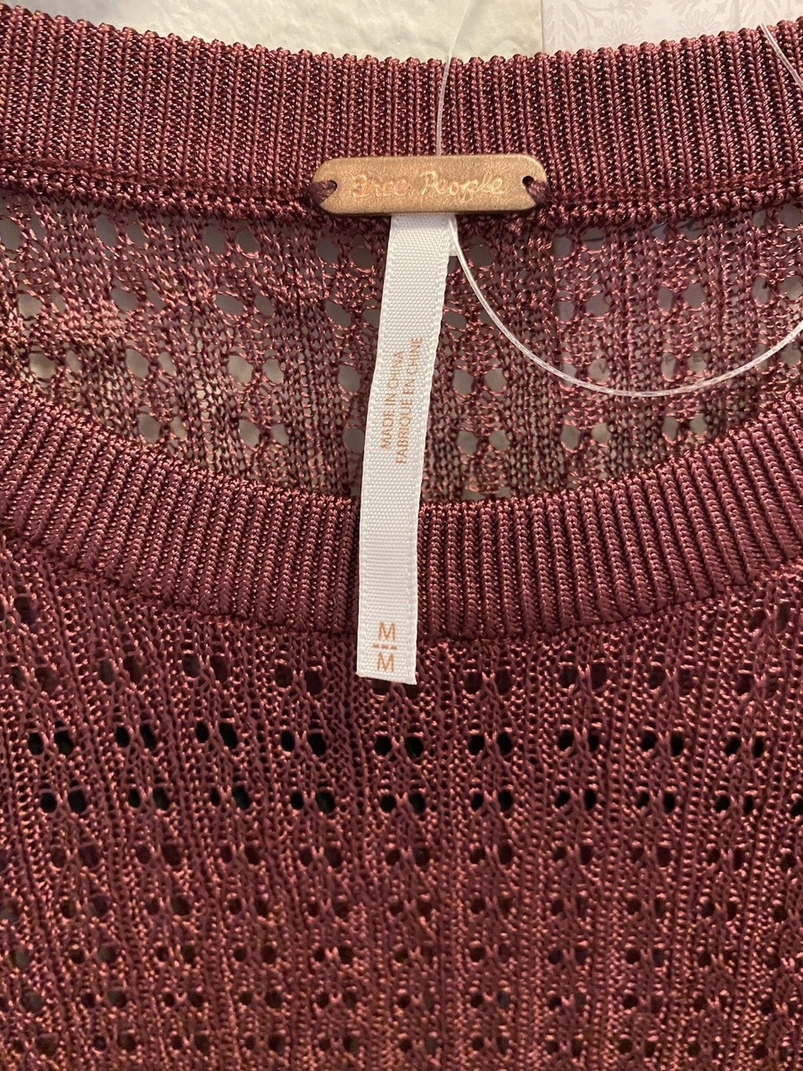 フリーピープル Free People H20 Crew Pullover レディース Sweaters Raw Garnet Free People H20 Crew Pullover in Raw Garnet Size Medium NEW