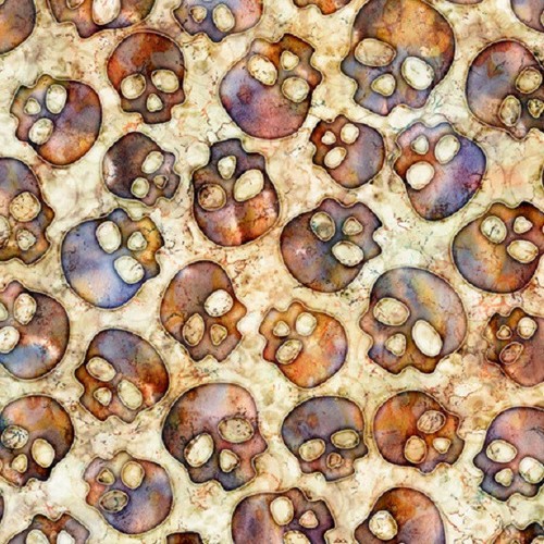 Wicked Halloween cotton Quilt fabric QT 28829-O Tossed Moons on Orange - Picture 9 of 12