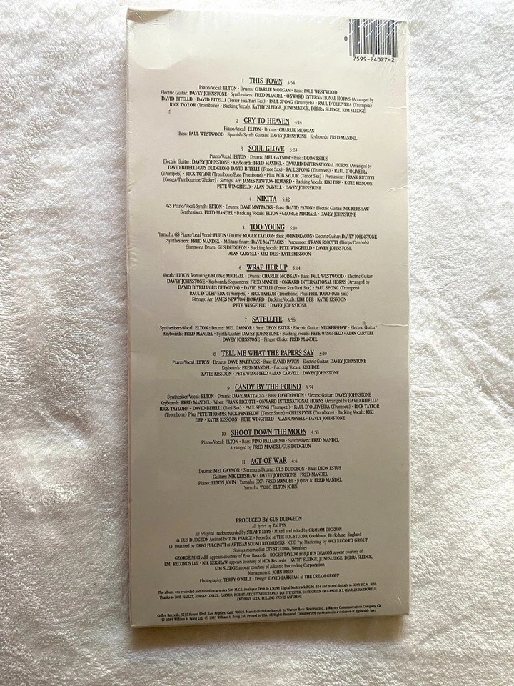 ELTON JOHN SEALED LONGBOX CD ICE ON FIRE ALBUM PROMO PRICE STICKER 1985 RECORD Foto 4 de 4