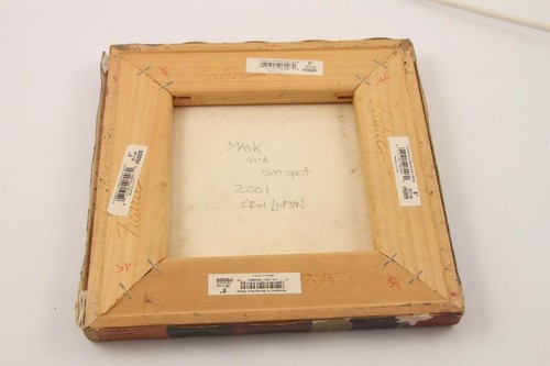 Original '01 signiert Erin Lofton Mischtechnik 8 x 8 Leinwandbild - "Maske & Sonne" - Bild 8 von 9