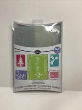 Sizzix Christmas Set 655848 Embossing Folder Set Joy Tree Holly Tag Happy Holida