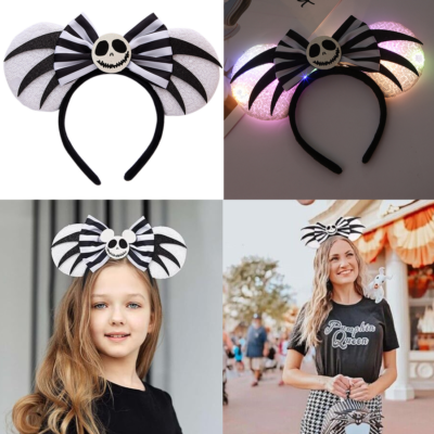 Nightmare Character Kids Ear Headband with Bow - Black/Grey s-l400.jpg main image 2