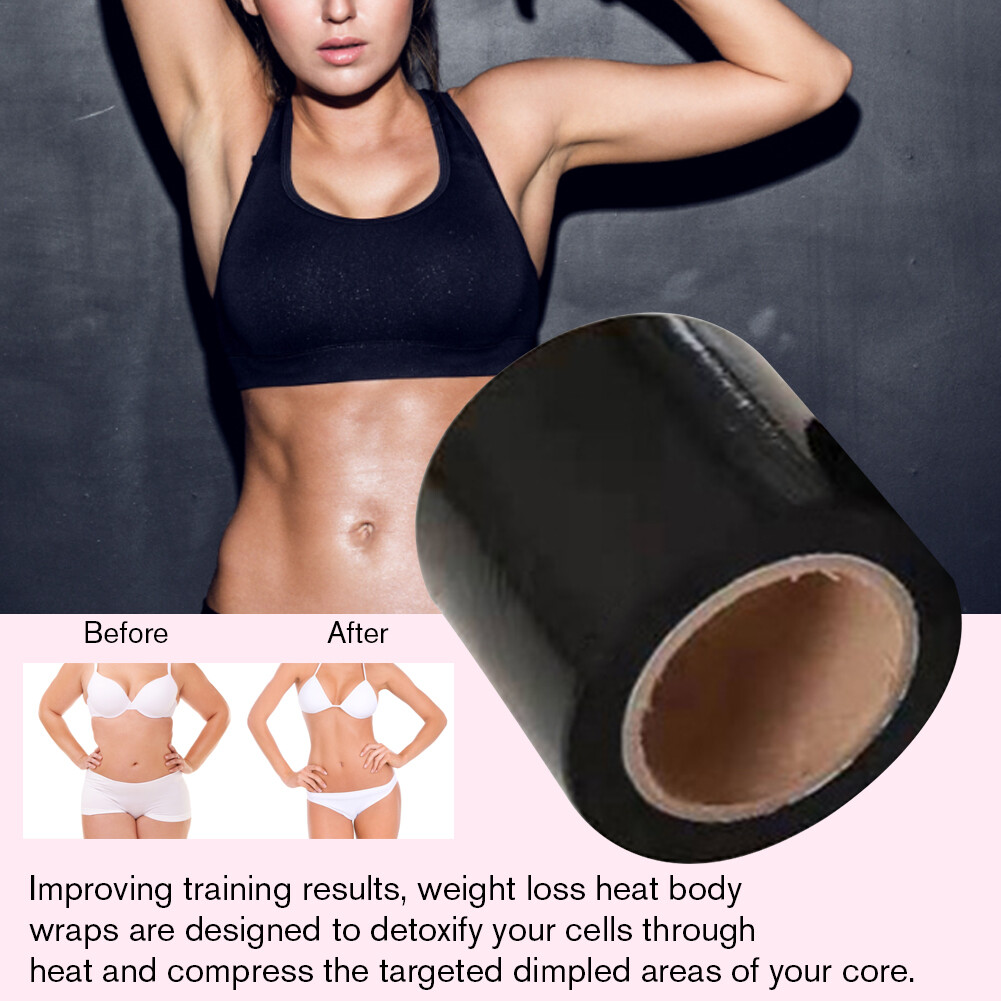 Stomach Saran Wrap Waist Training Black Plastic Wrap CURVEEZ
