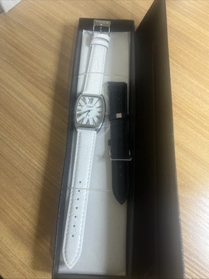 Foce Quartz Watch Ladies,F217FS With White Leather Strap, Roman Numerals 