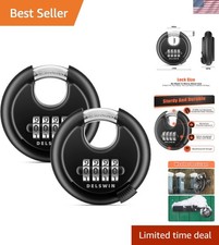 4-Digit Disc Combination Lock Outdoor - Heavy Duty Combination Padlocks with ...