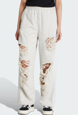 adidas Originals Distressed Sweatpants Women Lifestyle Casual AsiaFit NWT KC8822