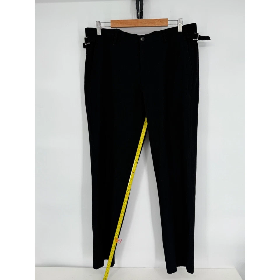 Pantalones de vestir Murano Alex Fit negros talla 36x30 con hebilla ajustable pierna recta Foto 4 de 4