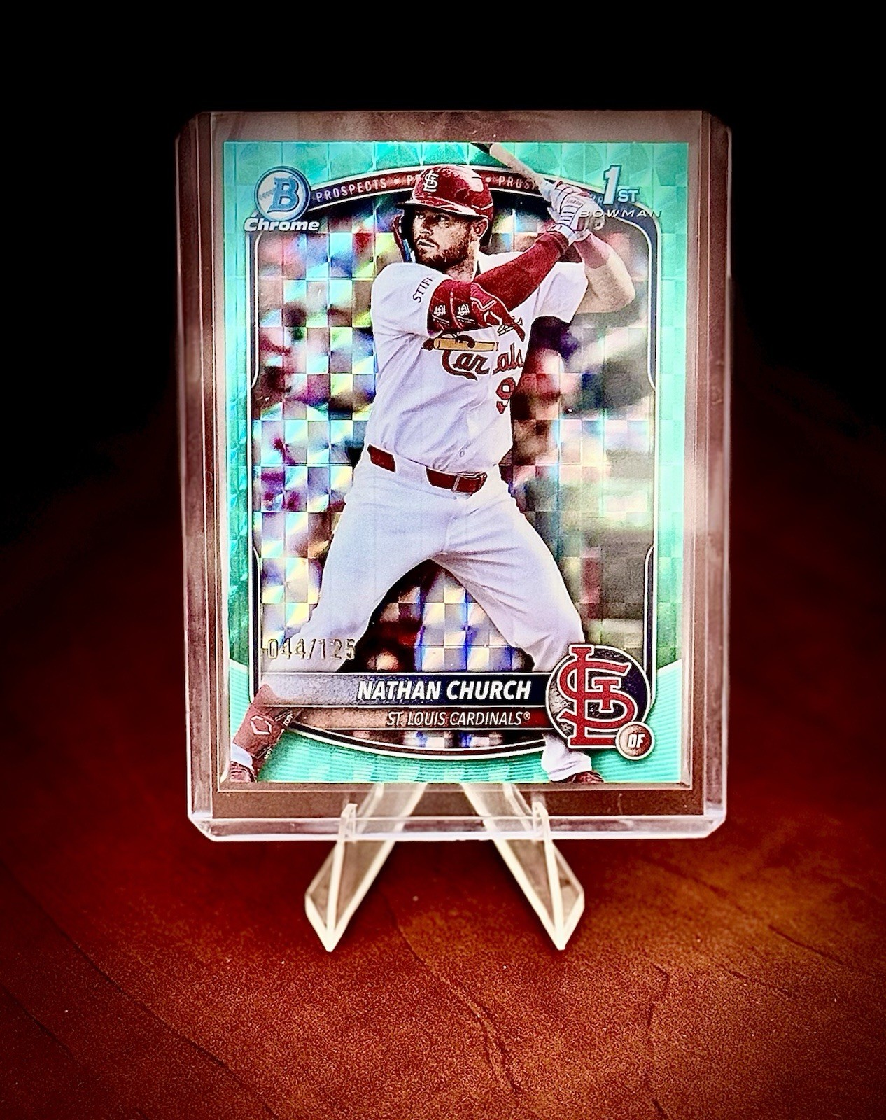 🔥 2025 Bowman Chrome Nathan Church Aqua Lava Refractor /125 1st Bowman RC 🔥