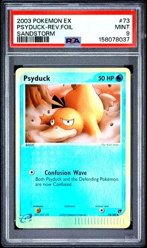 Pokemon Psyduck Reverse Holo EX Sandstorm 73/100 PSA 9 Mint