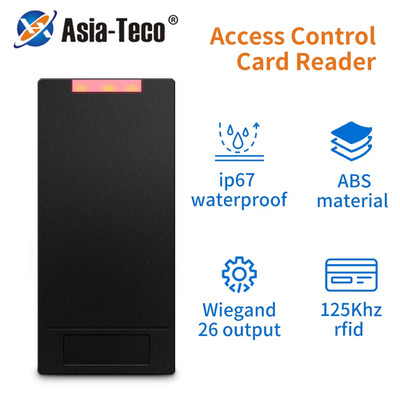 Waterproof 125Khz RFID Card Reader Wiegand 26 Reader LED Indicators Security ID 